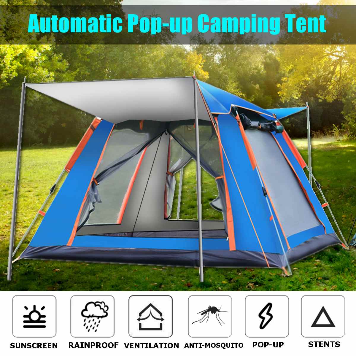 Cheap Goat Tents 6 7 People Large Tent Quick Setup Family Tent Outdoor Camping tent foldable folding tents two layer backpack tents sunshade Tents 